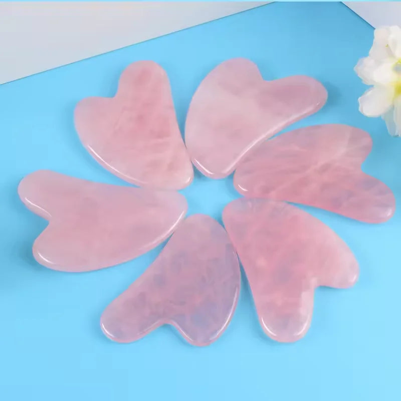 Natural Stone Jade Gouache Scraper Rose Quartz Facial Gua Sha Tools Face Lifting Massager Firm Skin Care Guasha Board Massager